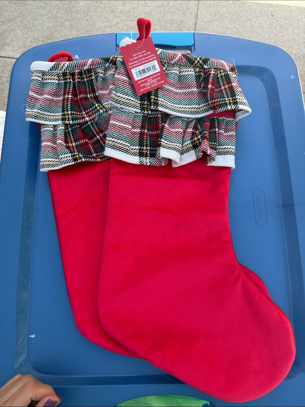 Ashland Red Christmas Stockings with Plaid Ruffle Trim (Set of 2)